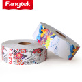 Full colors custom printed paper jeans brand kids hang tags designs rolls for garments